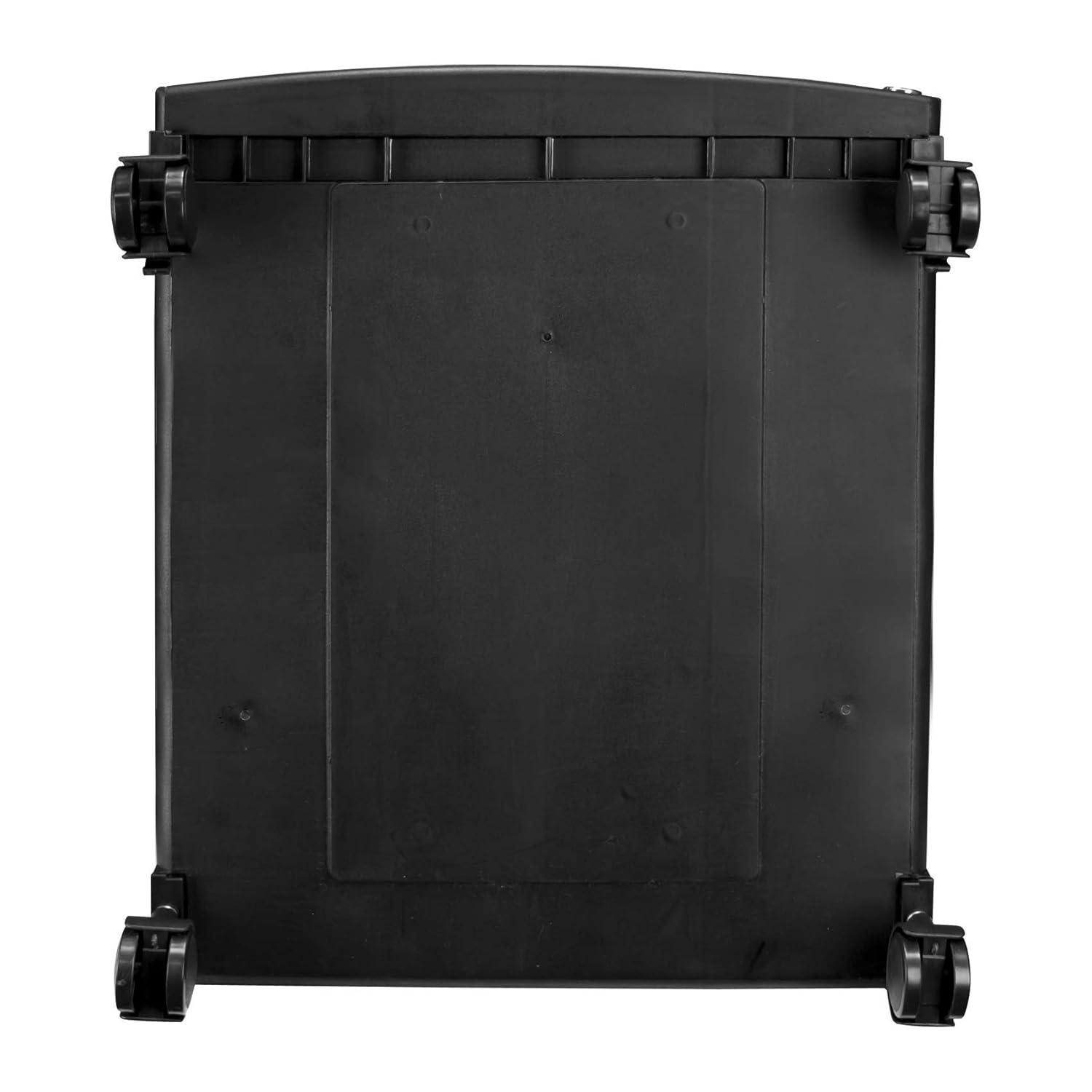 Storex Single-Drawer Mobile Filing Cabinet, 1 Legal/Letter-Size File Drawer, Black/Teal, 14.75" x 18.25" x 12.75"