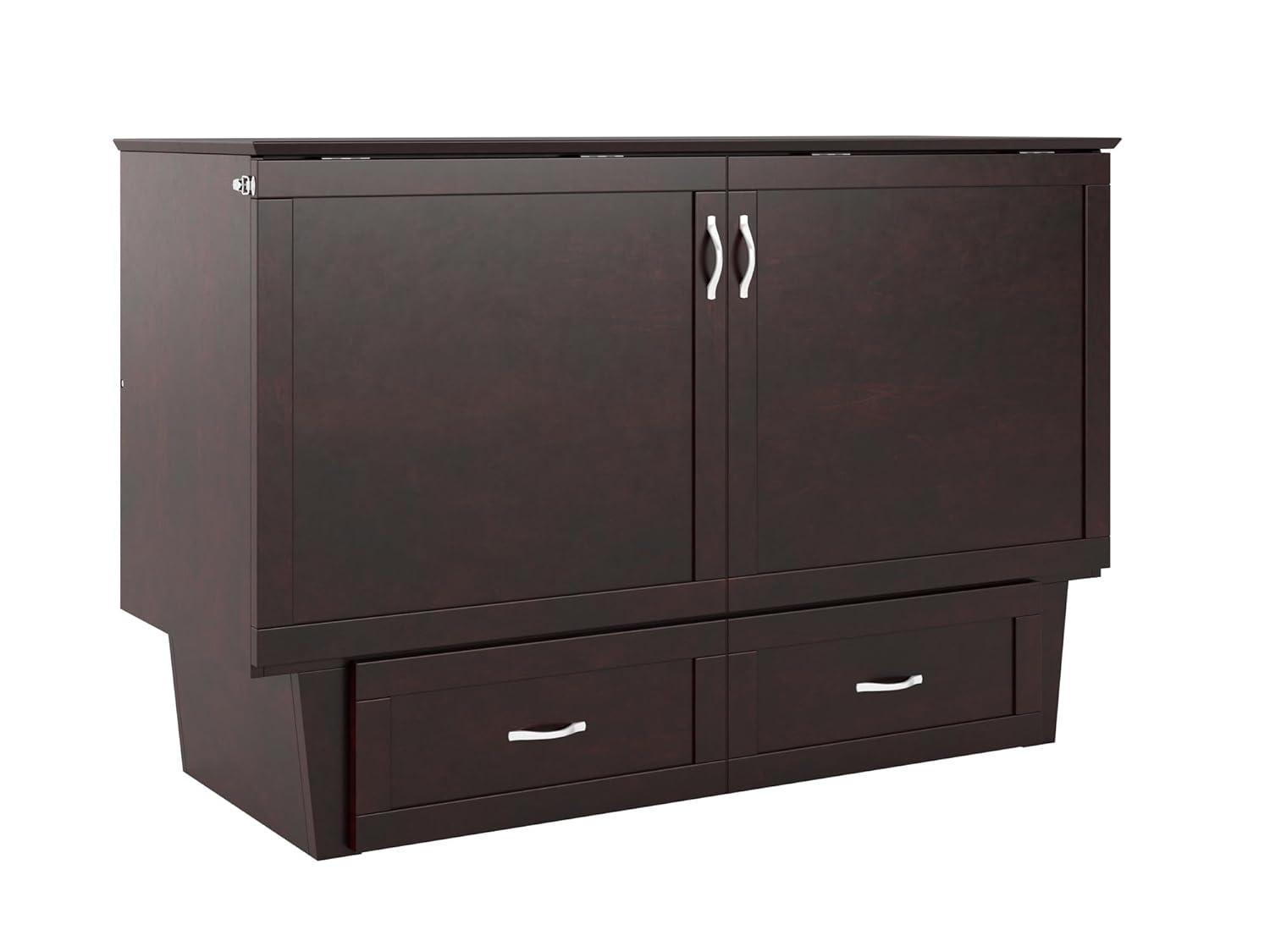 Queen Monroe Murphy Bed Chest with Memory Foam Mattress - AFI