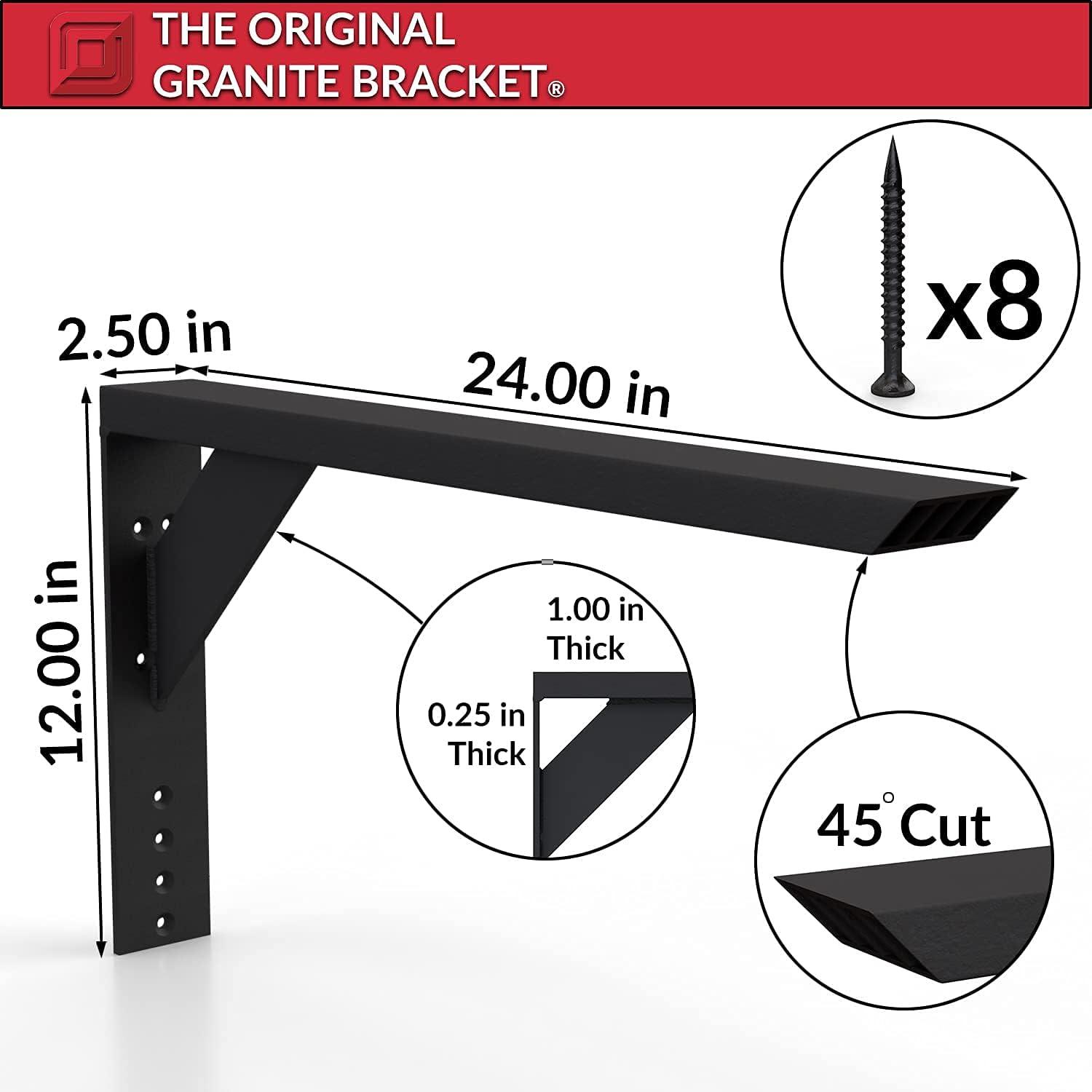Black Industrial Steel Large Shelf Bracket for Countertops