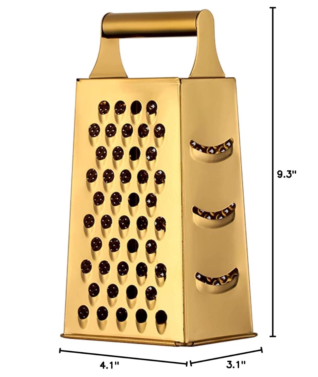 Multifunctional Stainless Steel Grater Slicer with Handle, Large 4 Sides Cutter for Ginger, Garlic, Cucumbers, Carrots, Cheese, Potato