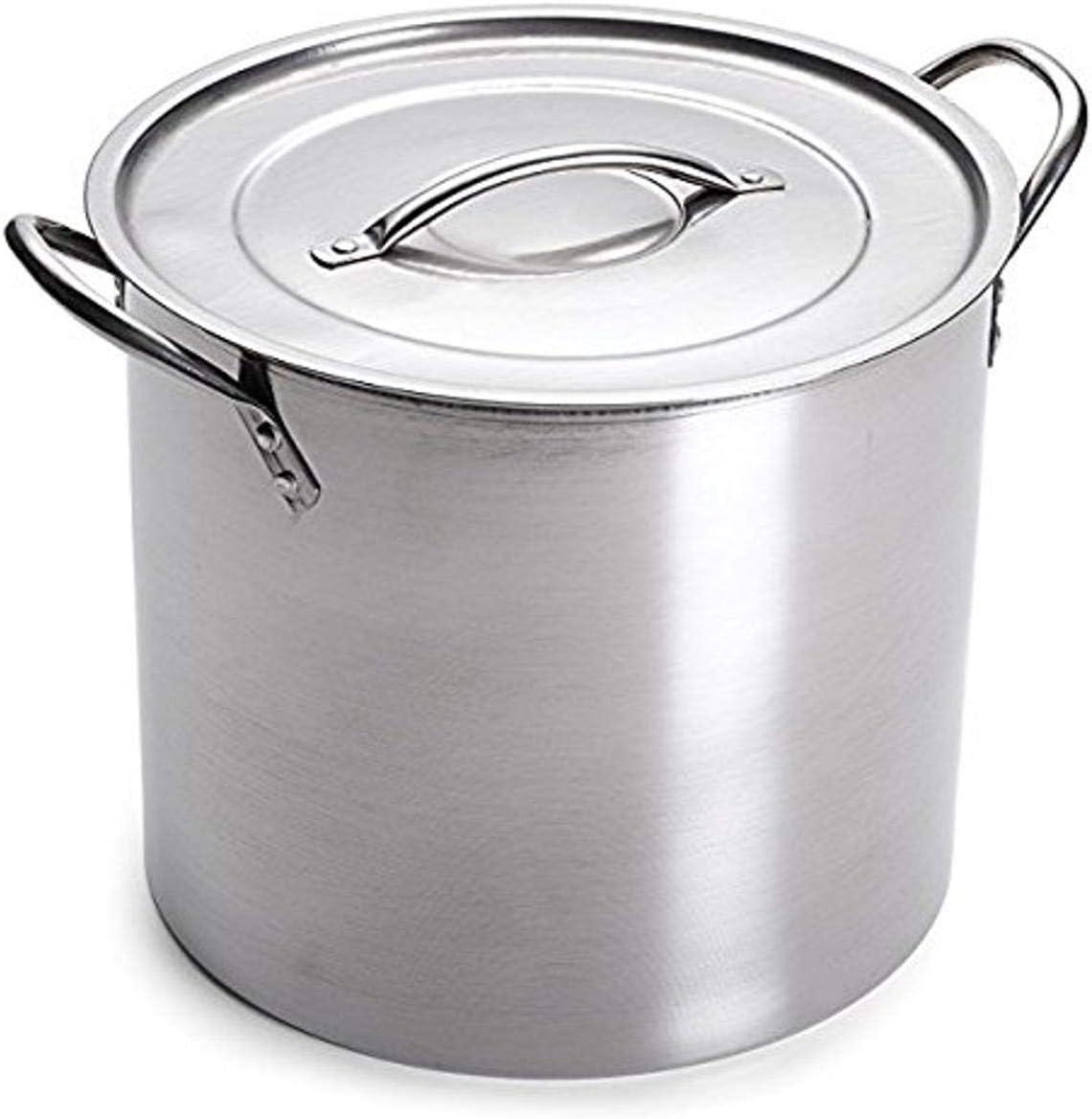 5 Gallon Stainless Steel Stock Pot with Lid, 12.5 x 12.5 x 11.5