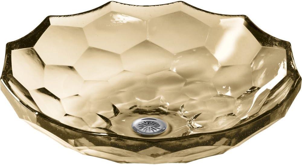 Kohler Briolette, Artist Editions Oval Faceted Glass Bathroom Vessel Sink