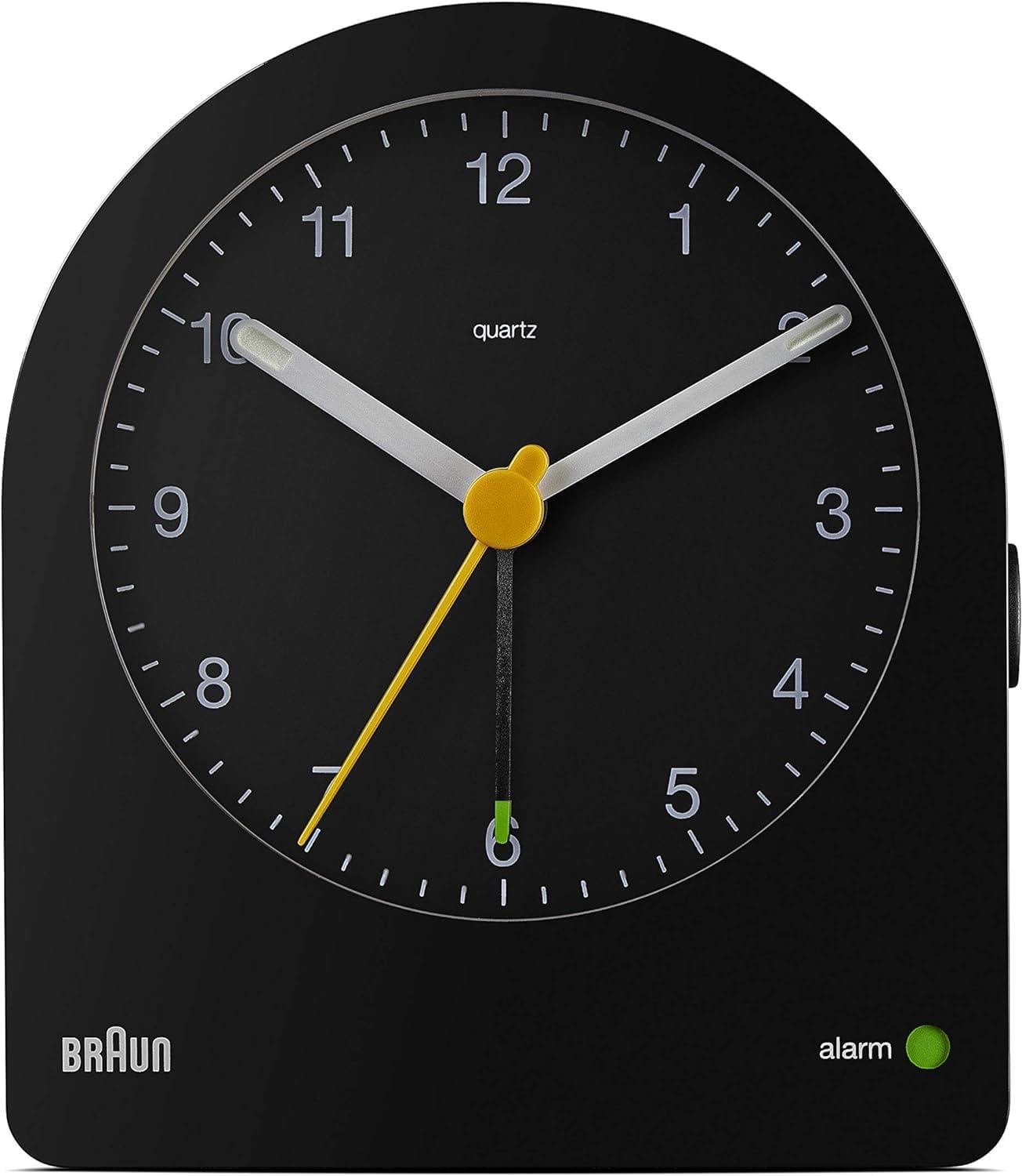 Braun Classic Analog Alarm Clock: Quiet, Luminous Hands, for Bedroom & Travel