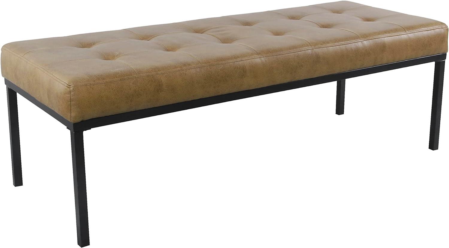 Tufted Metal Bench - HomePop