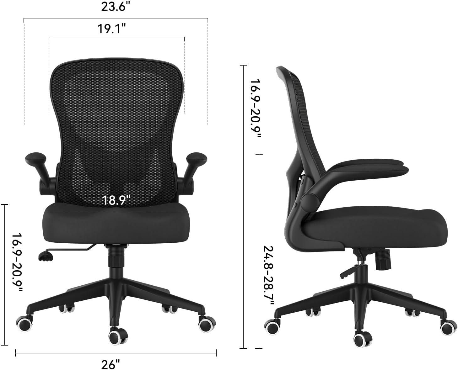 Black Ergonomic Mesh Office Chair with Adjustable Arms