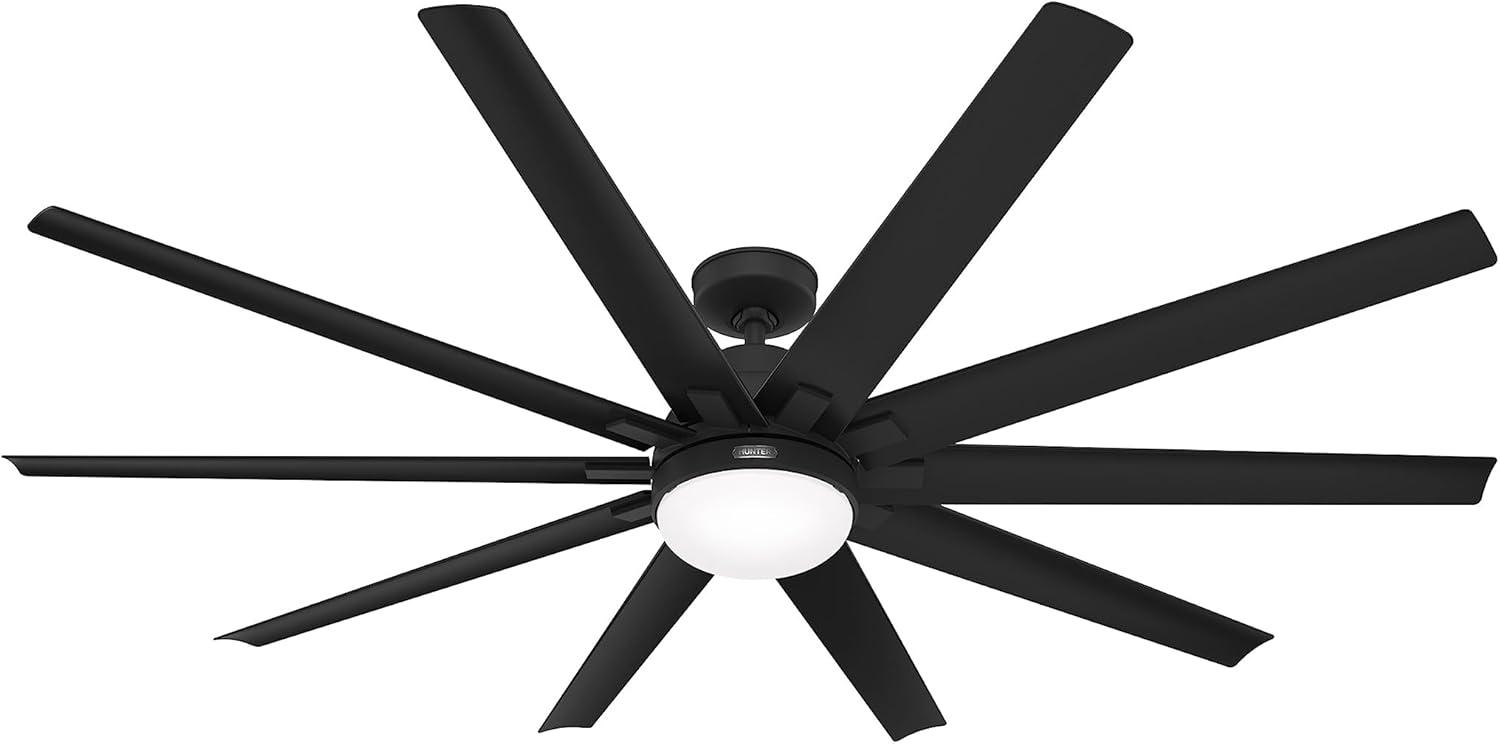 Overton Matte Black 72" 10-Blade Ceiling Fan with LED Light