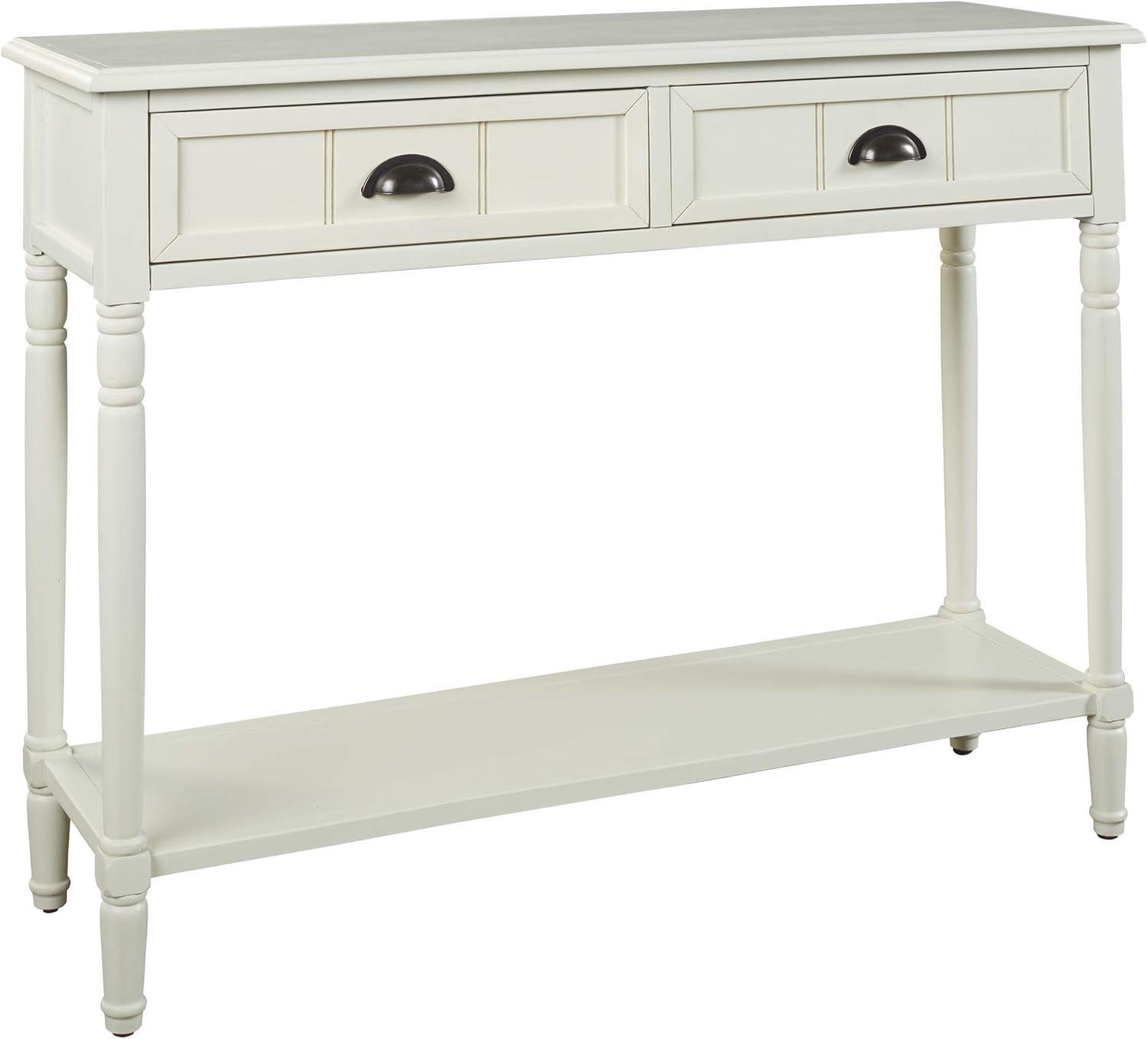 Goverton Sofa and Console Table White - Signature Design by Ashley: Vintage Entryway Storage with Shelves