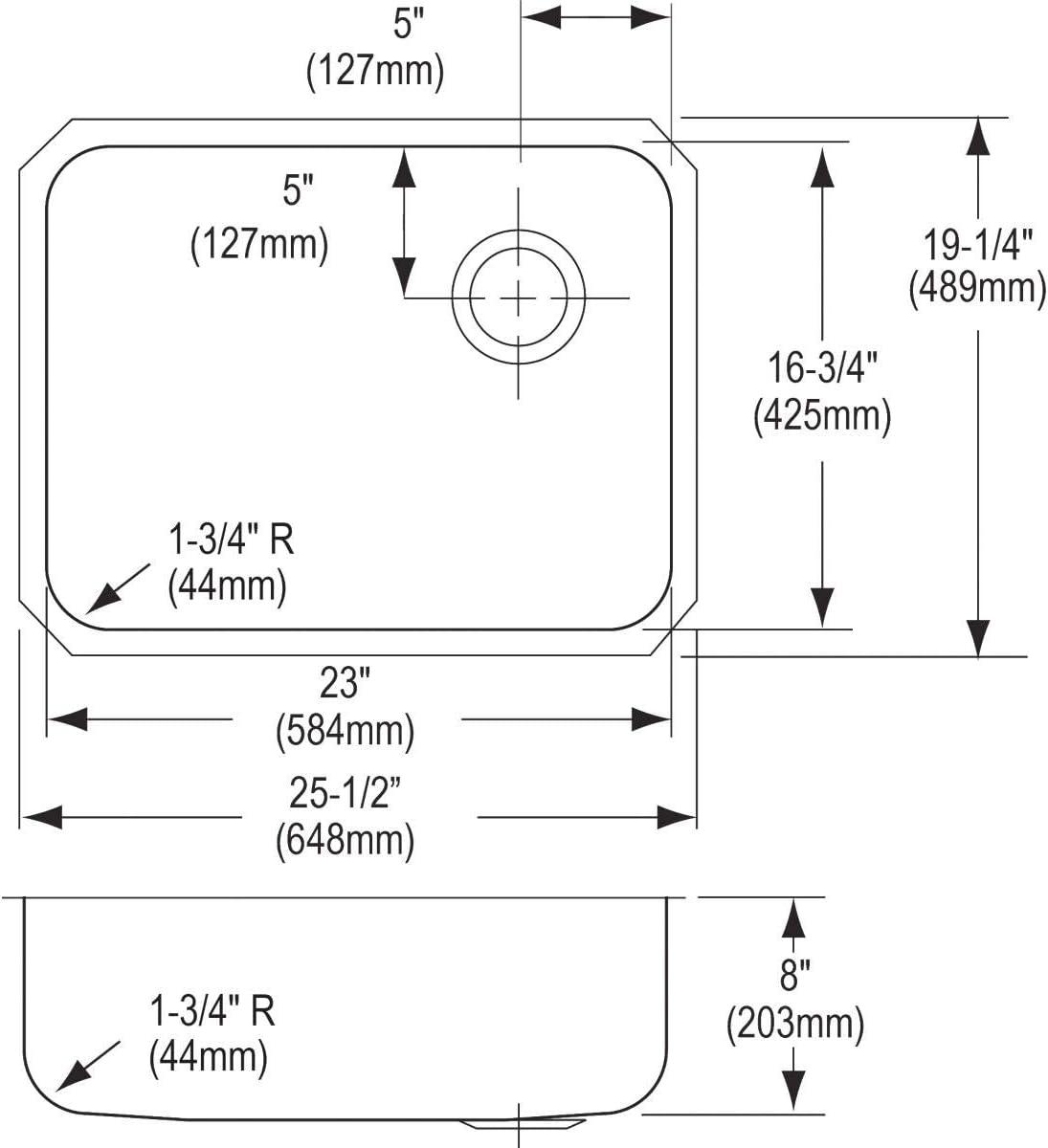 Lustertone 25.5" L x 19.25" W Undermount Kitchen Sink