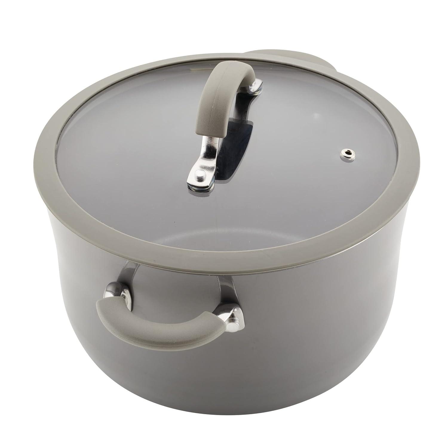 Rachael Ray Rachael Ray Cook & Create Nonstick Cookware Pots and Pans Set, 6 Piece, Gray