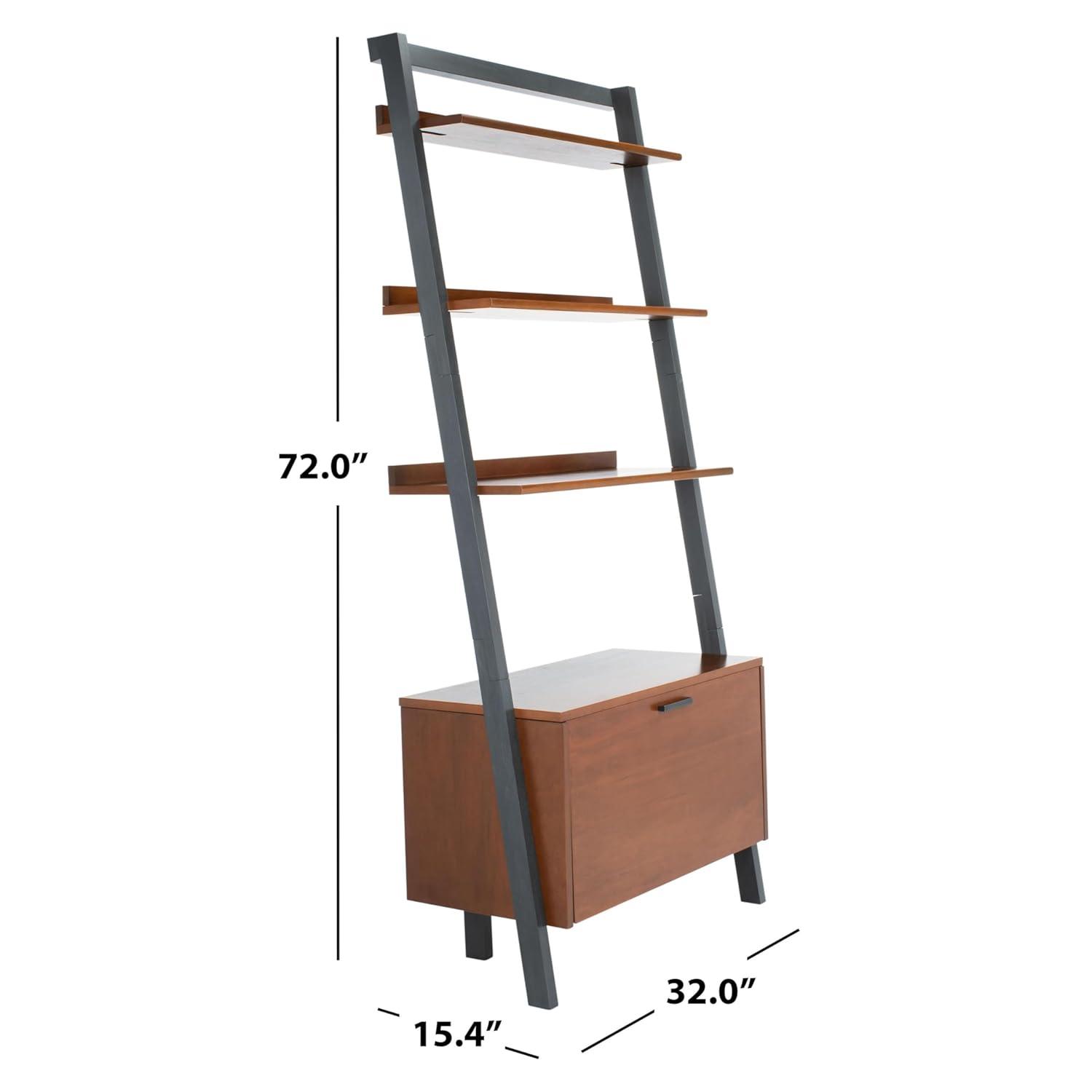 Vlad 3 Shelf 1 Door Etagere - ETG9405 - Honey Brown/Charcoal - Safavieh