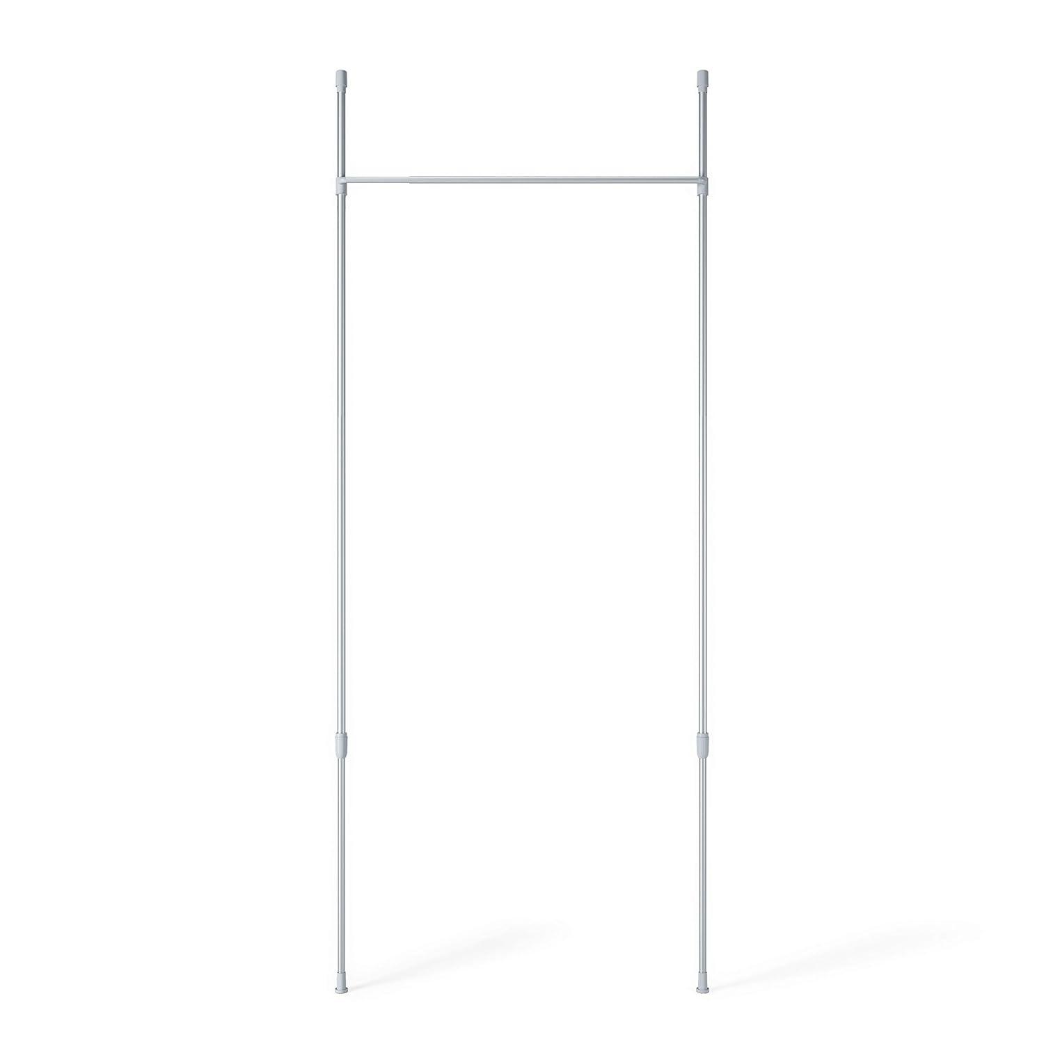 36"-66" Umbra Anywhere Curtain Rod Nickel Finish: Adjustable Tension Rod, Metal, Smooth Surface, Silver