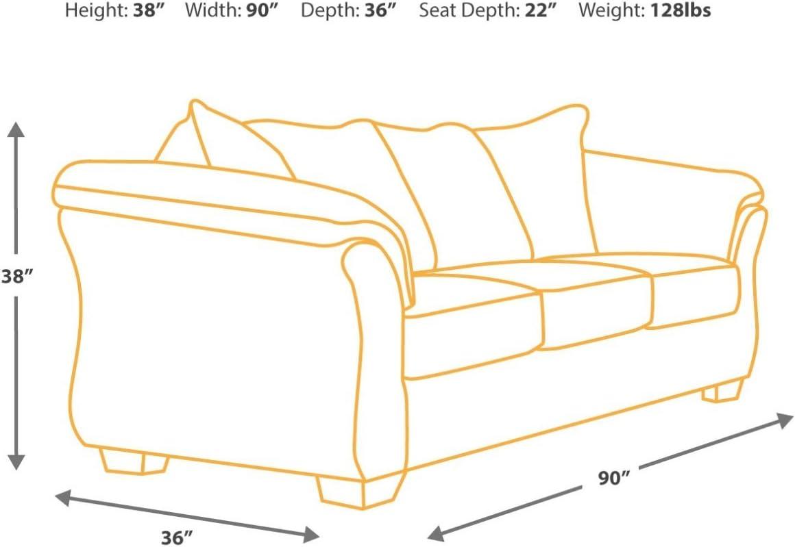 Signature Design by Ashley Bladen Contemporary Faux Leather & Wood Sofa in Gray