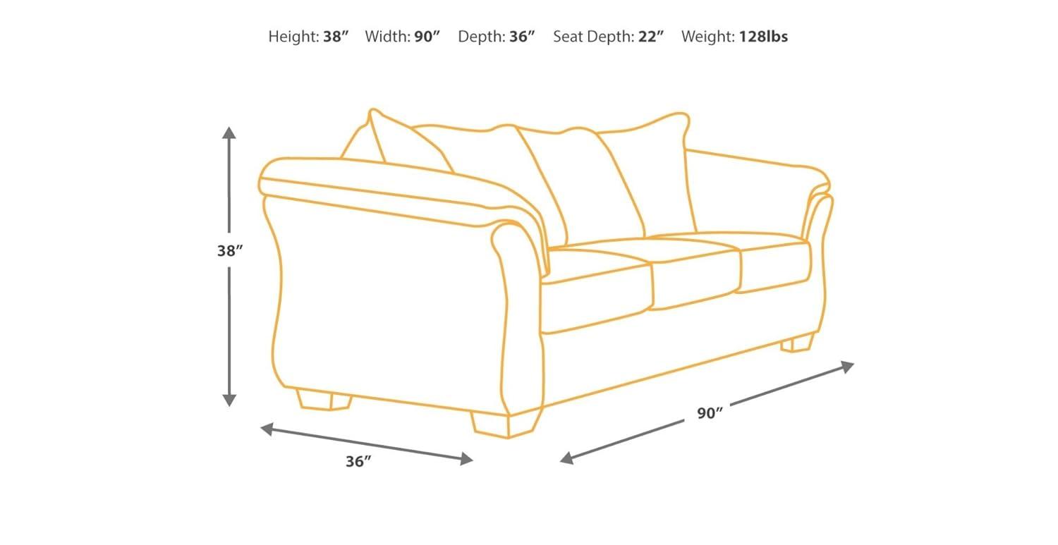 Signature Design by Ashley Bladen Contemporary Faux Leather & Wood Sofa in Gray