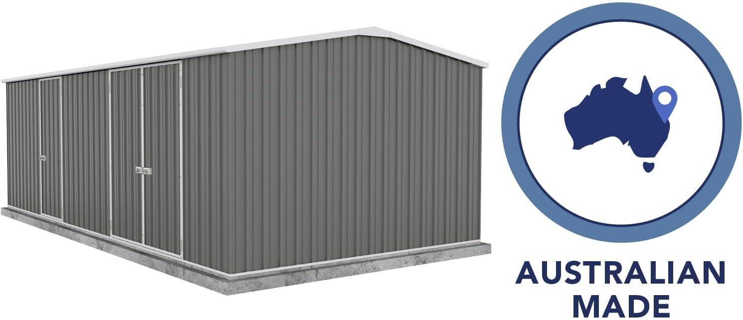 Absco AB1118 20 x 10 ft. Workshop Metal Shed - Woodland Gray