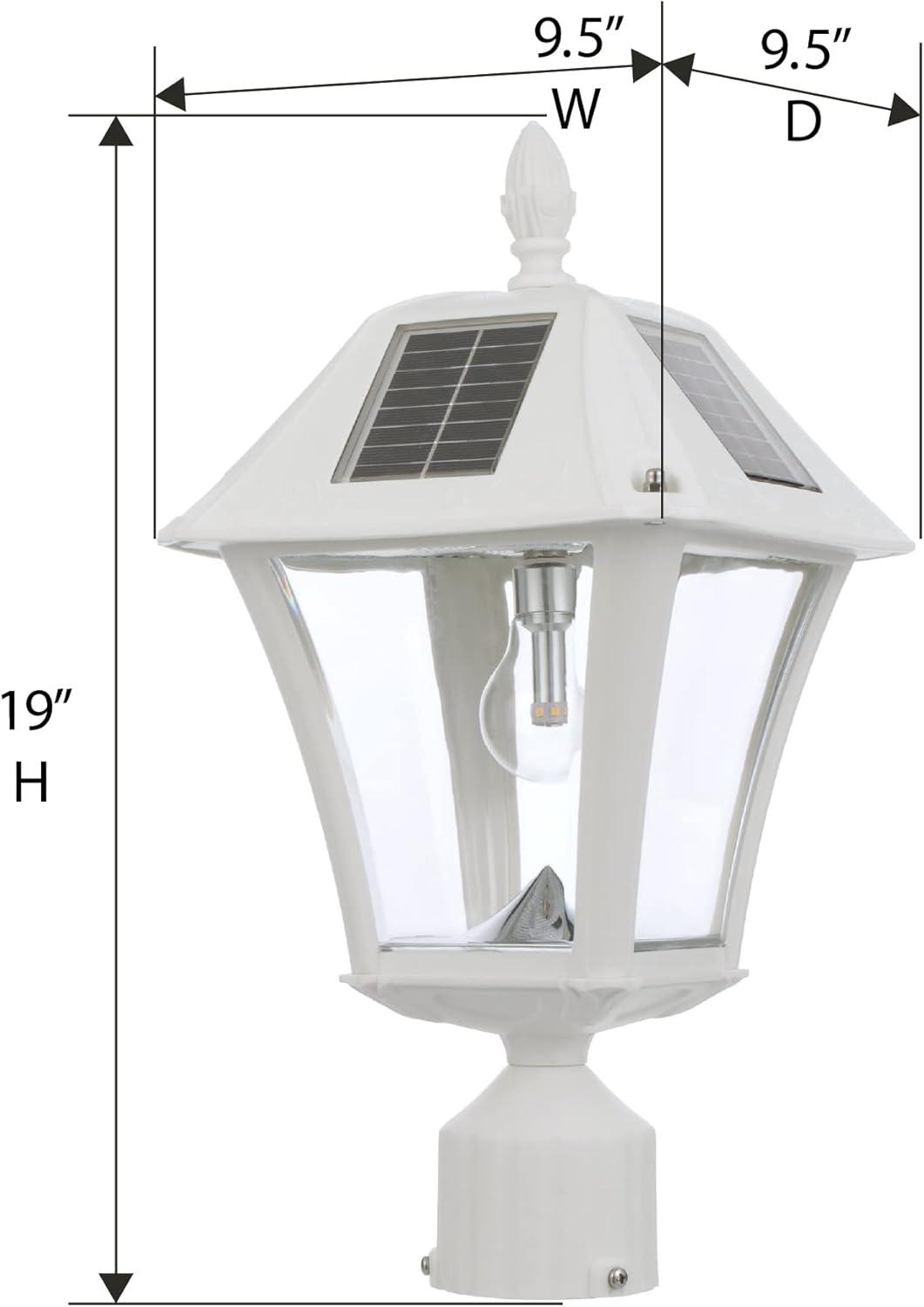 Baytown II White Outdoor Solar LED Lamp Post Light