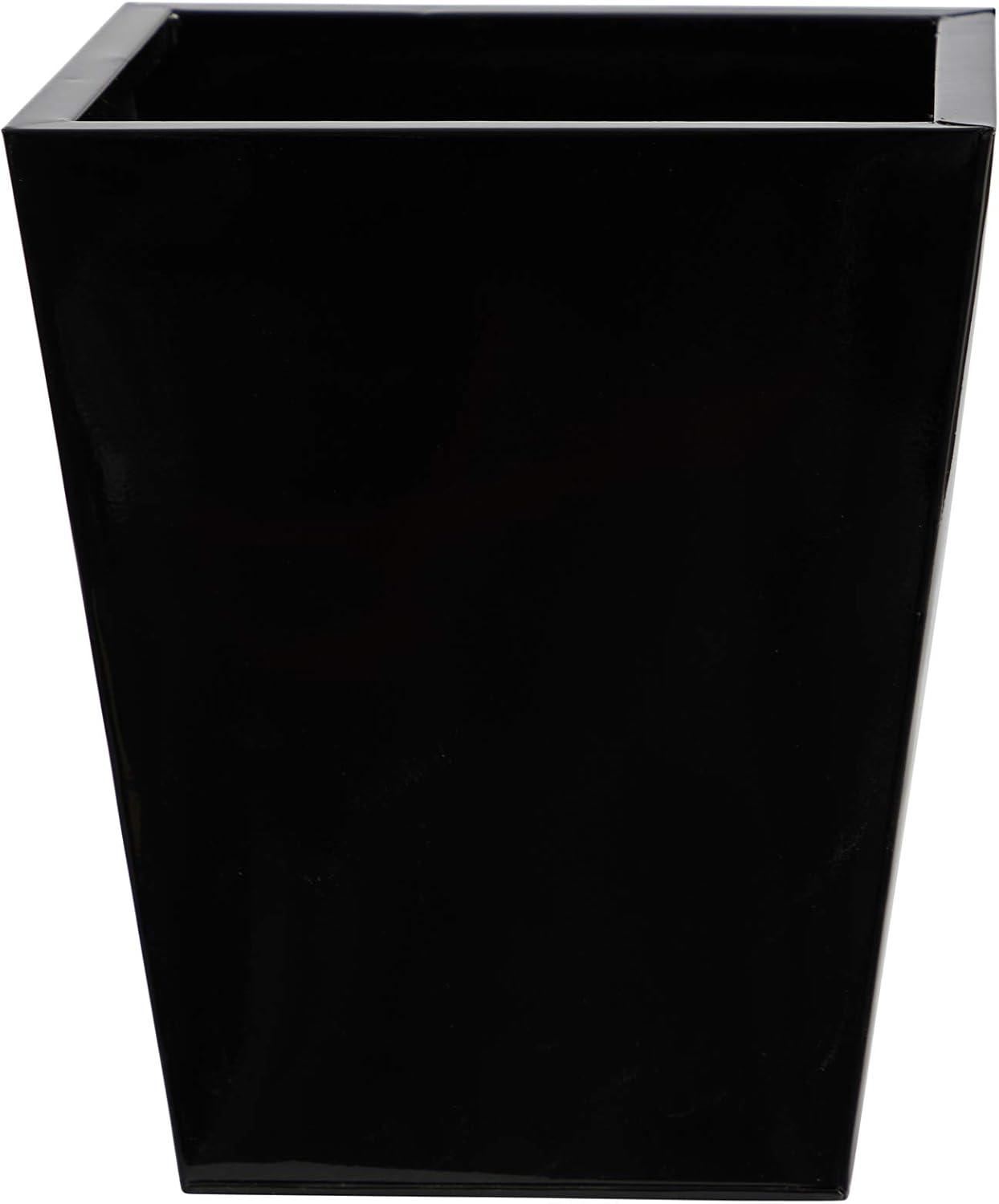 15-Inch Black Square Metal Floor Planter