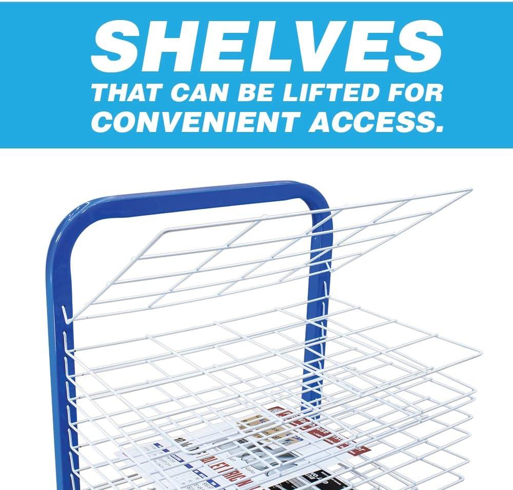 U.S. Art Supply 25 Shelf Art Drying Rack for Classrooms and Studios - Mobile Wheels, Wall Mountable, 25 Removable Shelves - Stack Store Artwork, Canvases Paintings Drawings - 14.5" D x 17.5" W x 38" H