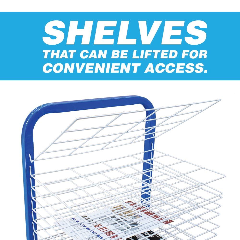 U.S. Art Supply 25 Shelf Art Drying Rack for Classrooms and Studios - Mobile Wheels, Wall Mountable, 25 Removable Shelves - Stack Store Artwork, Canvases Paintings Drawings - 14.5" D x 17.5" W x 38" H