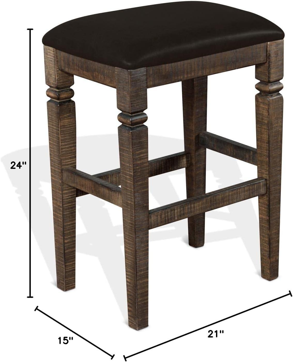 Sunny Designs Homestead 24" Transitional Wood Stool in Tobacco Leaf