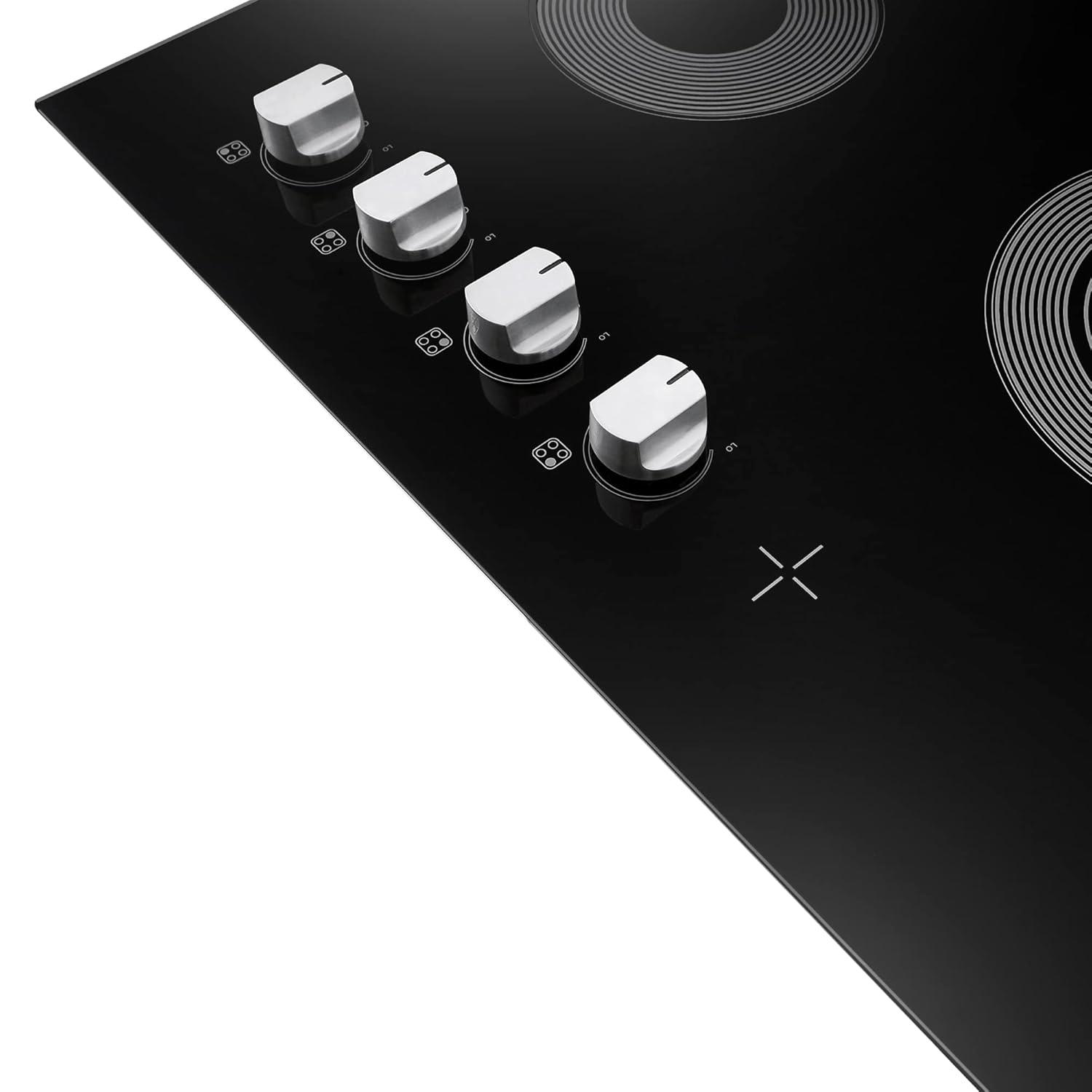 Cosmo Cosmo 30 in. Electric Ceramic Glass Cooktop with 4 Burners, Dual Zone Elements, Hot Surface Indicator Light and Control Knobs COS-304ECC