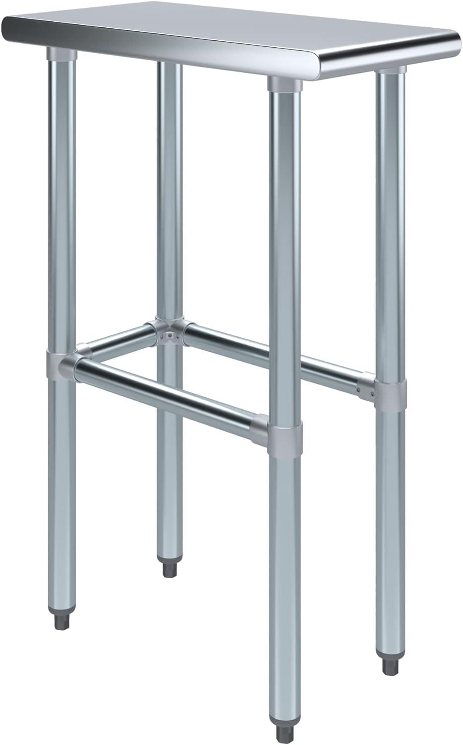 Amgood Stainless Steel Open Base Work Table