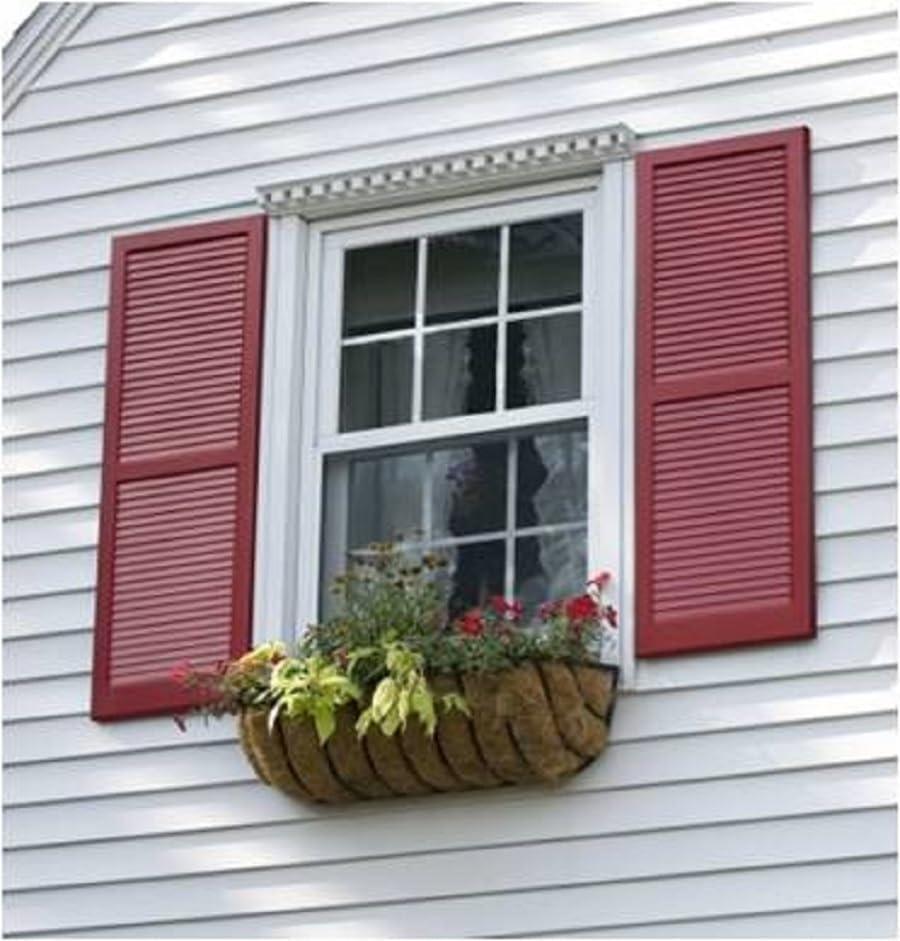 Unfinished Pine 15" x 51" Exterior Louvered Wood Shutters