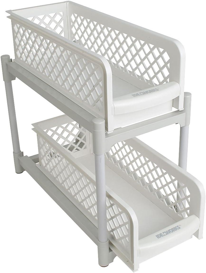 The Lakeside Collection 6" Plastic Sliding Basket Drawer for Bathroom and Kitchen Cabinets