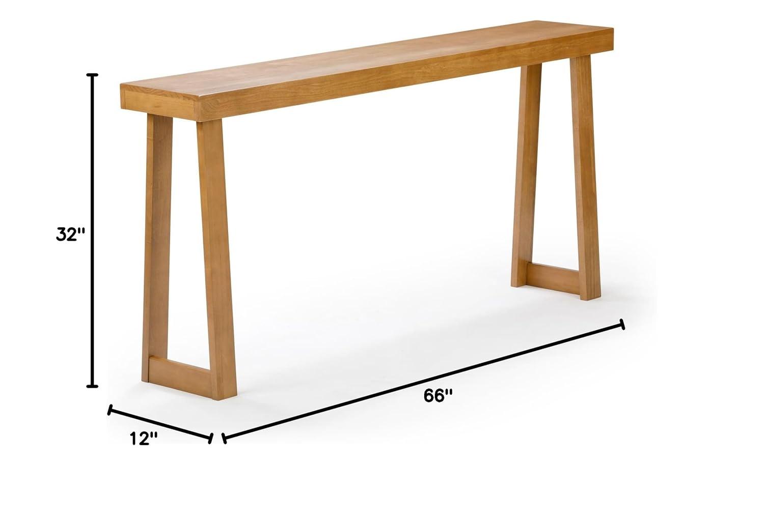 17 Stories Solid Wood Console Table, 66 Inch, Sofa Table, Narrow Entryway Table for Hallway