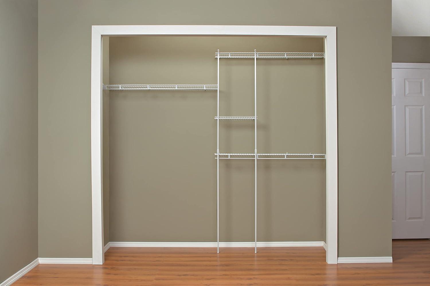 White Adjustable Vinyl-Coated Steel Closet Organizer Kit