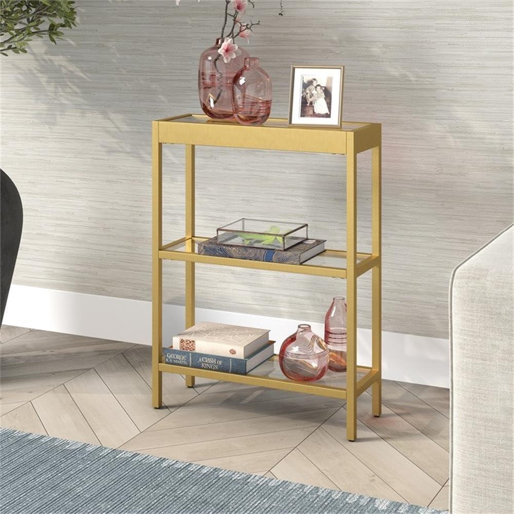 22 in. Brass Finish Console Table - Henn&Hart