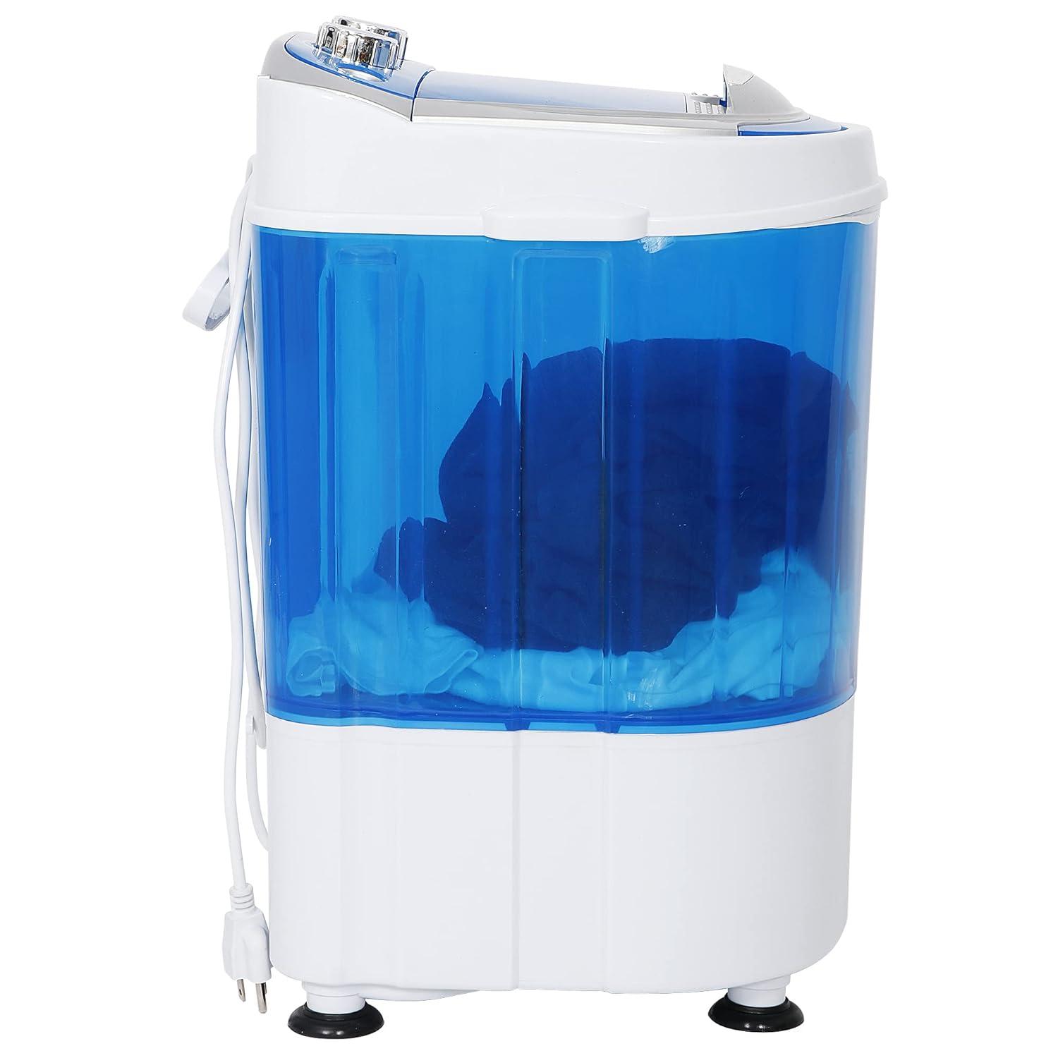 Portable Mini Washing Machine，Small Compact Laundry 4.4lbs Capacity Washer w/Spin Cycle Basket and Drain Hose Drum Washing Machine