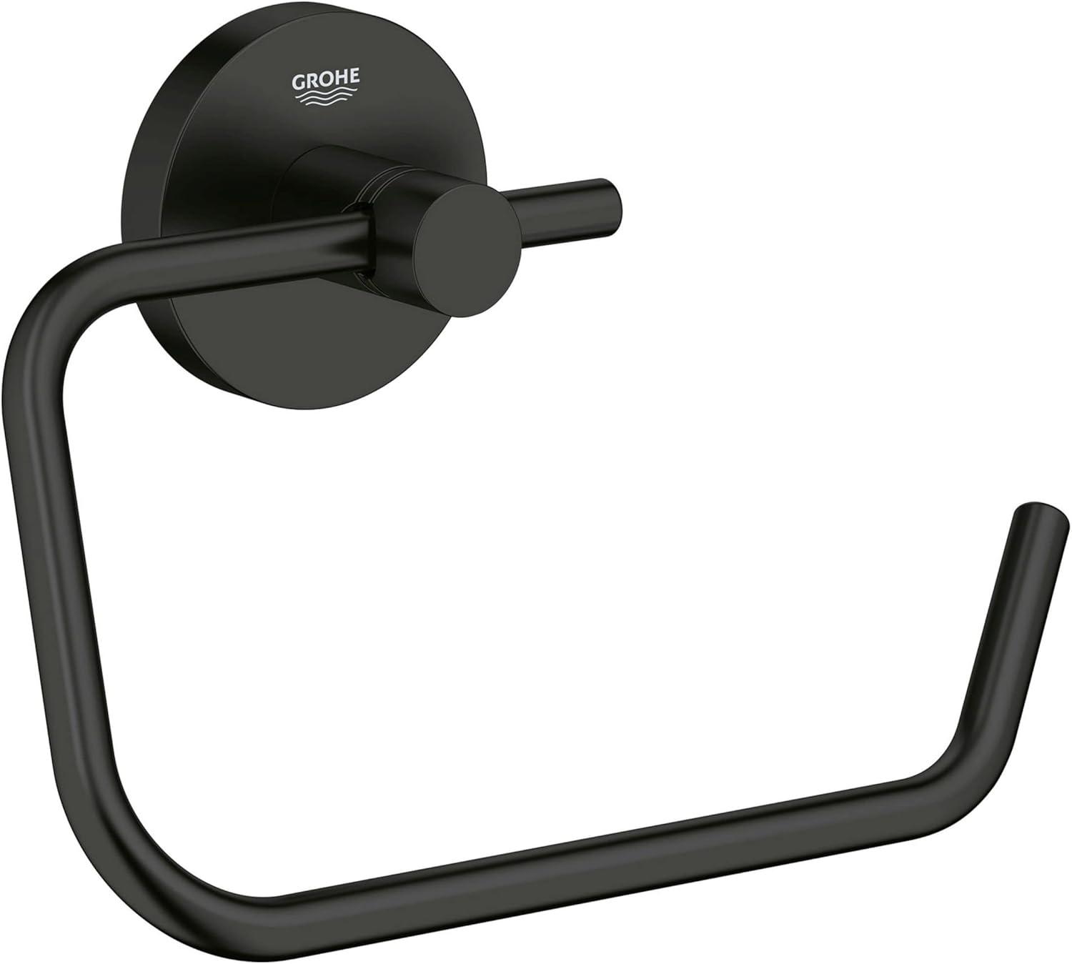 Matte Black Metal Wall Mounted Toilet Paper Holder