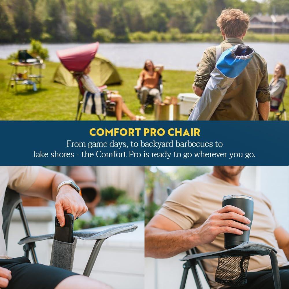 GCI Outdoor Comfort Pro Portable Folding Camp Chair with Carry Bag