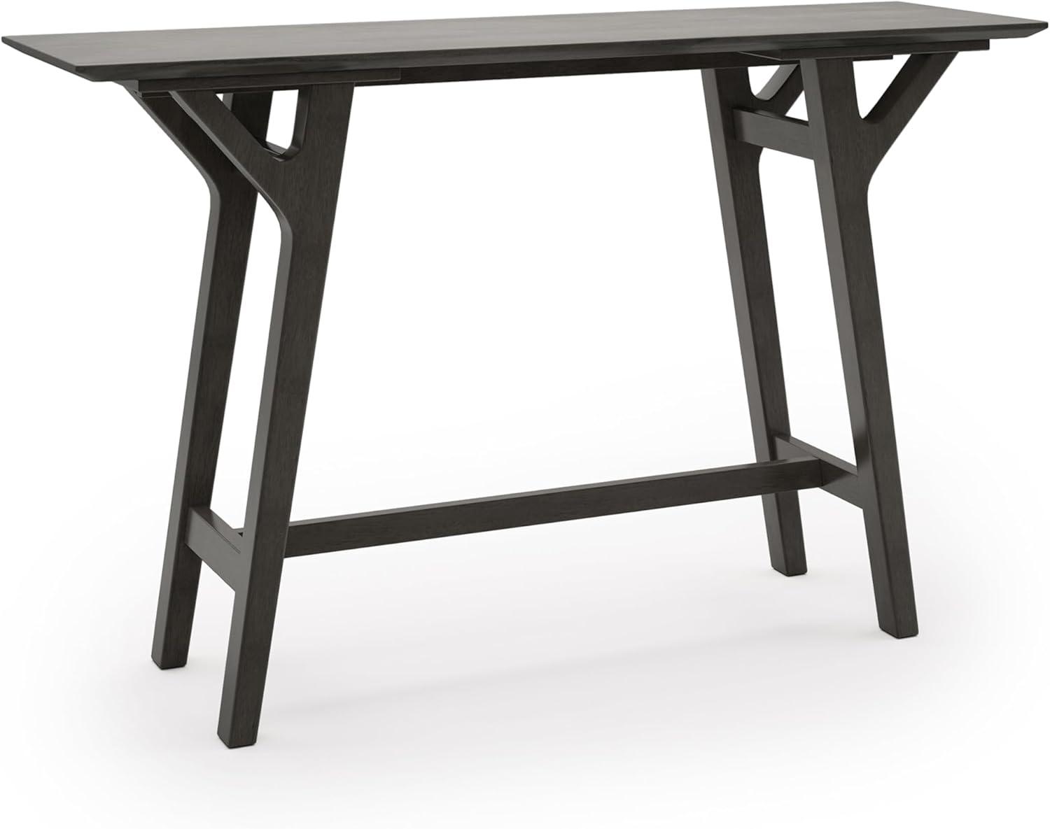 Gray Wood Console Table with Y-Shaped Splayed Legs, 59 Inch