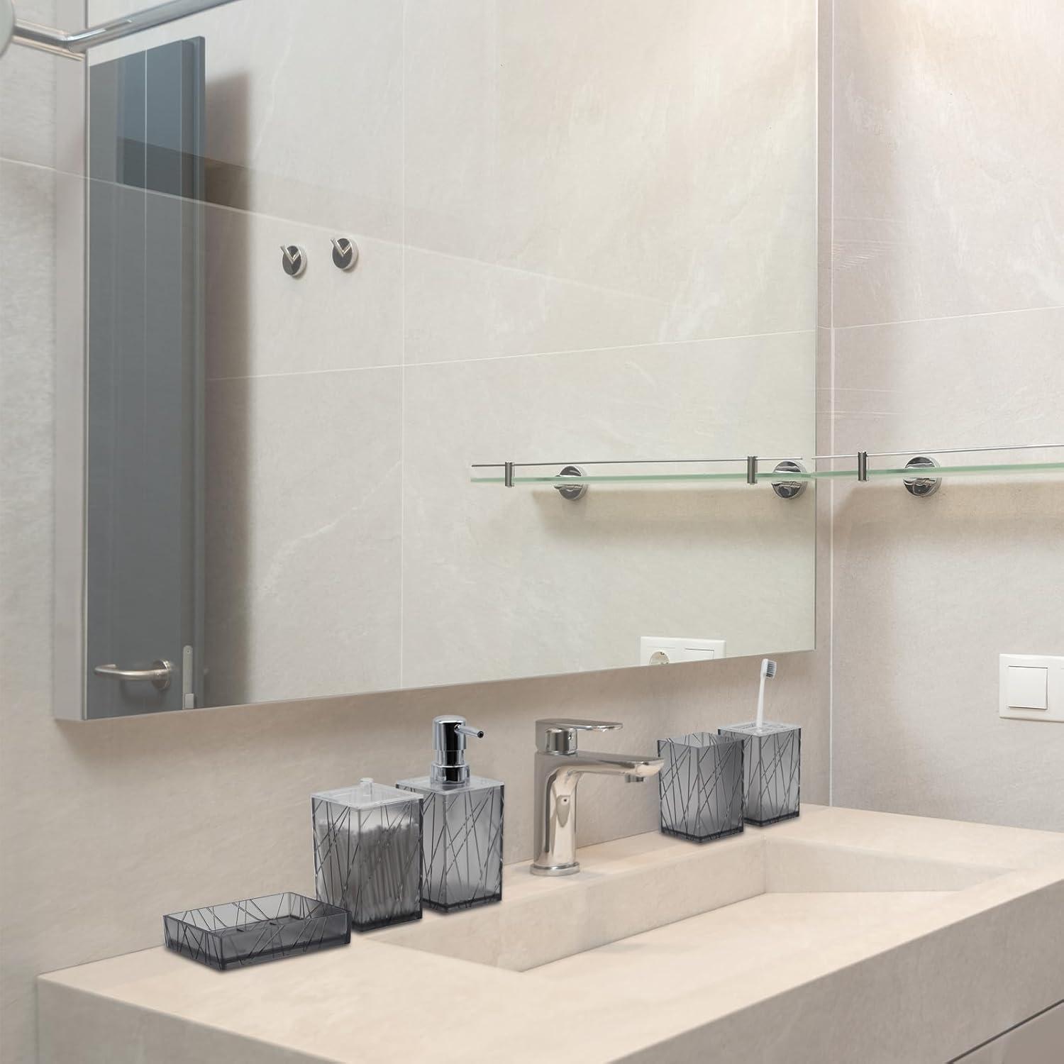 Home-Complete 6-Pc Bathroom Accessories Set, White