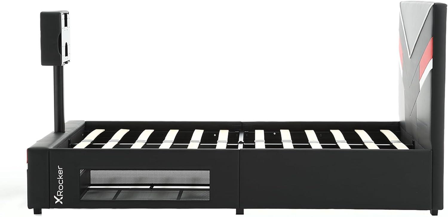 X Rocker Orion eSports Gaming Bed Frame with TV Mount, Child/Teen, Black/Red, Twin, 42.5" H