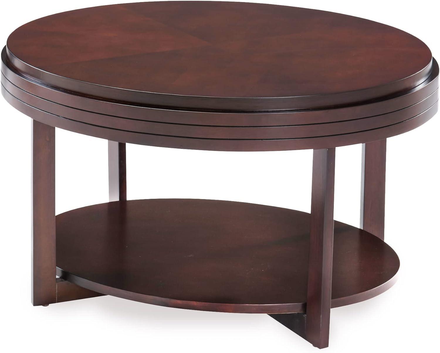 Leick Favorite Finds Oval Wood Coffee Table in Brown/Chocolate Cherry