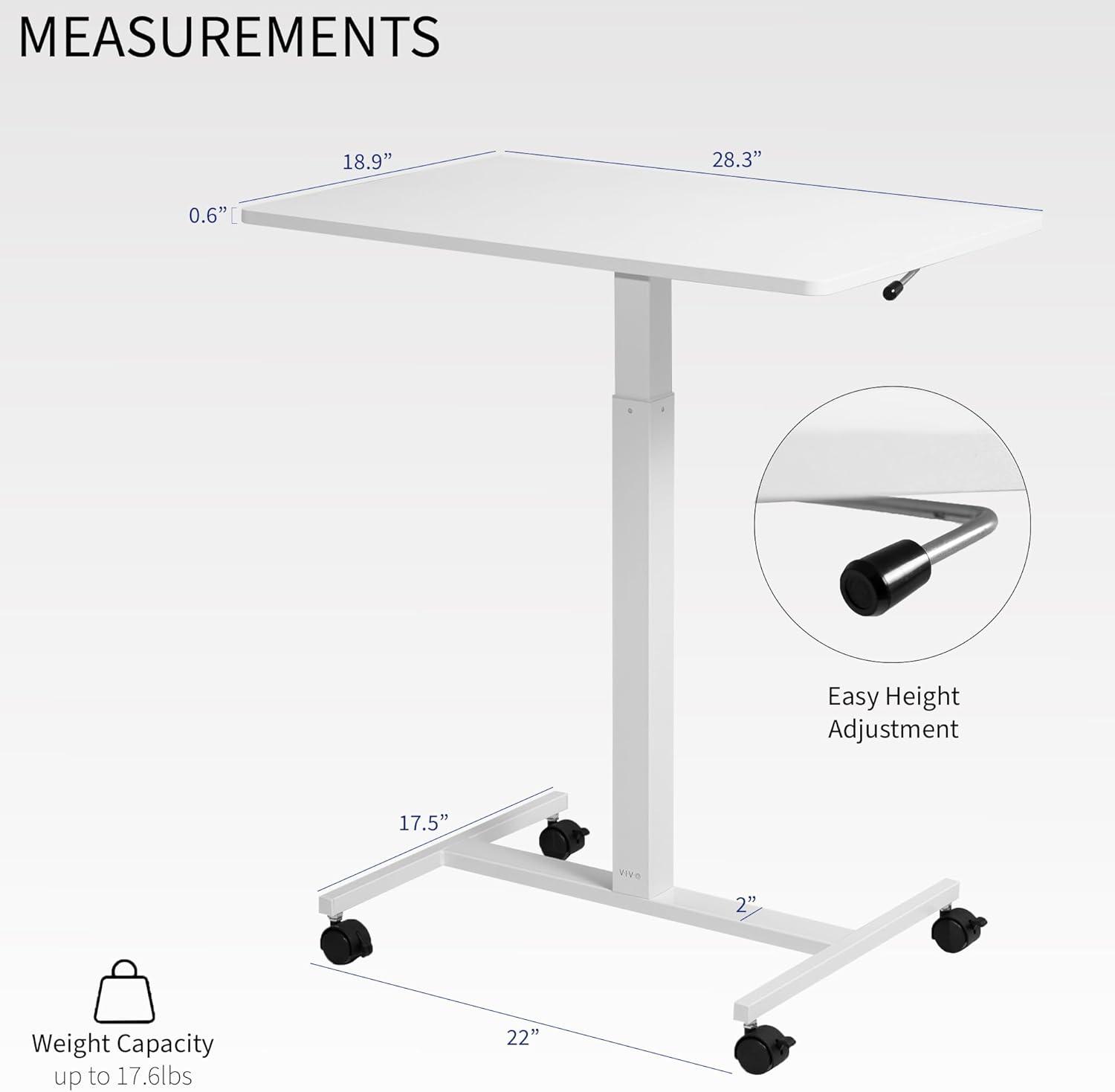 White 28" Pneumatic Mobile Workstation