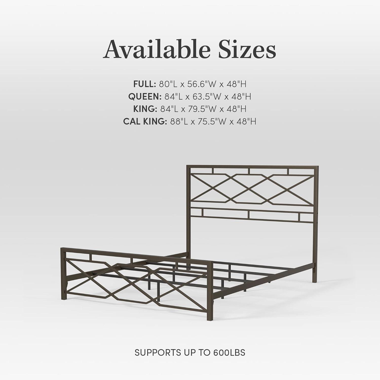 eLuxury Modern Industrial Metal Alpine Bed Frame