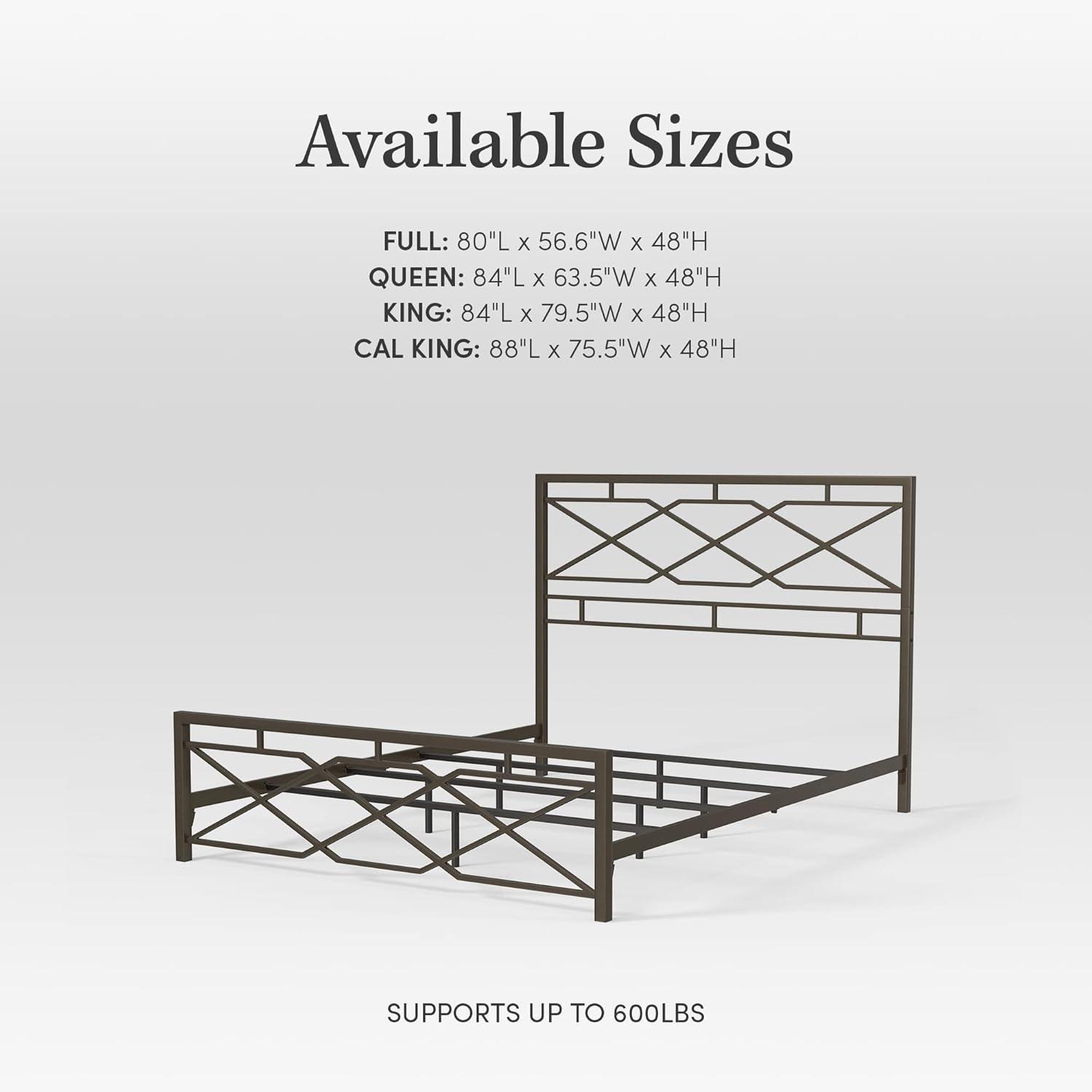 17 Stories Mcintosh Industrial Metal Snap Assembled Bed Frame