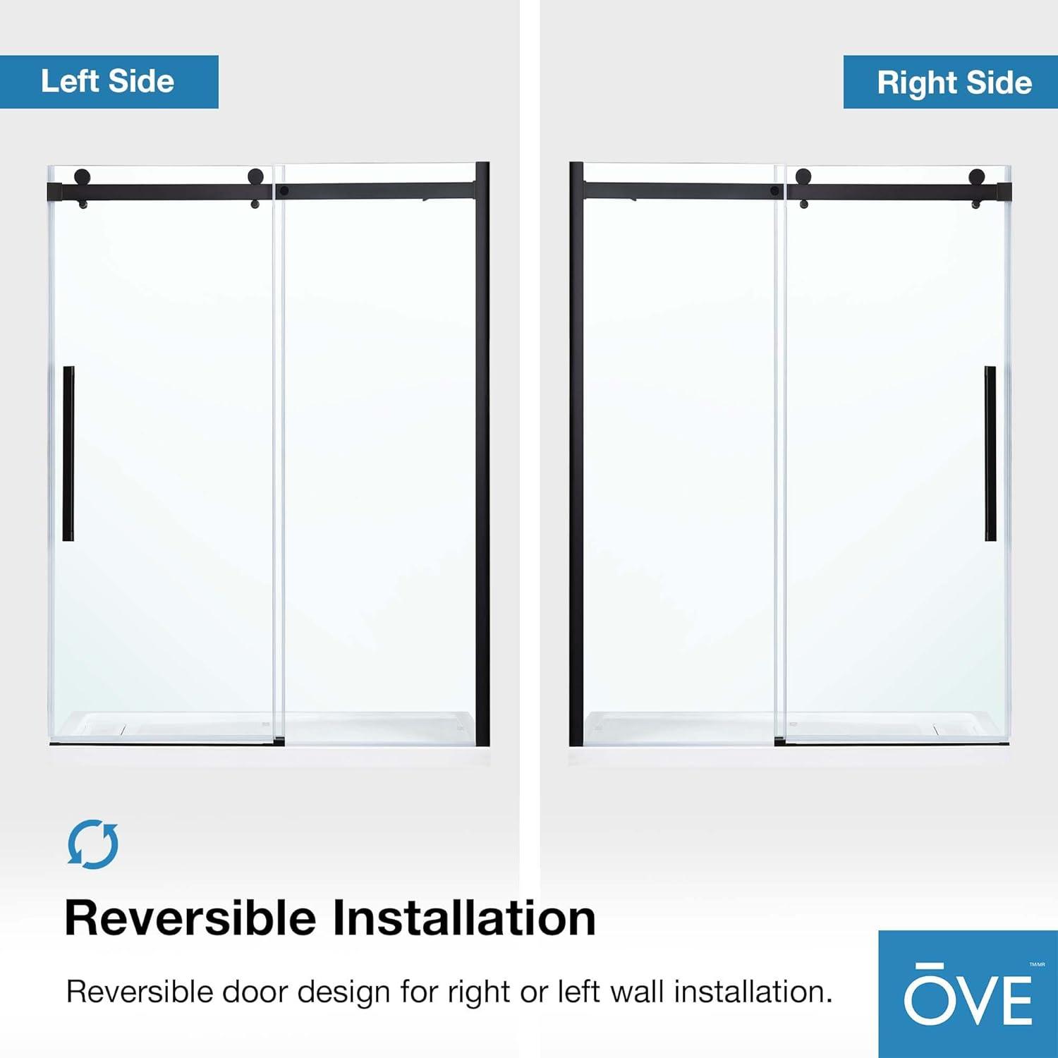 OVE Decors Bel Soft Close Gold 58-in to 60-in x 78.75-in Frameless Sliding Soft Close Shower Door