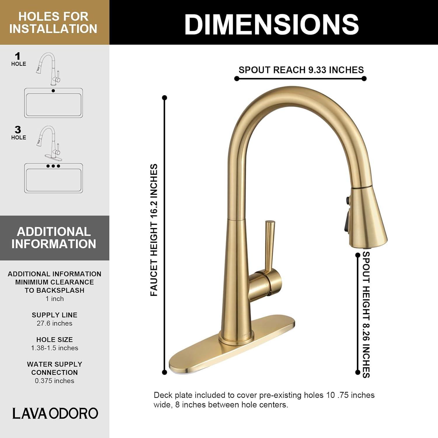 Single Handle 3 Function Pull-down Sprayer Kitchen Faucet