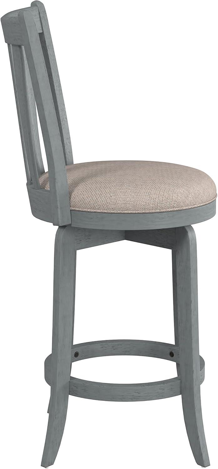 25.75" Savana Swivel Counter Height Barstool Blue (Wirebrush)/Cream - Hillsdale Furniture