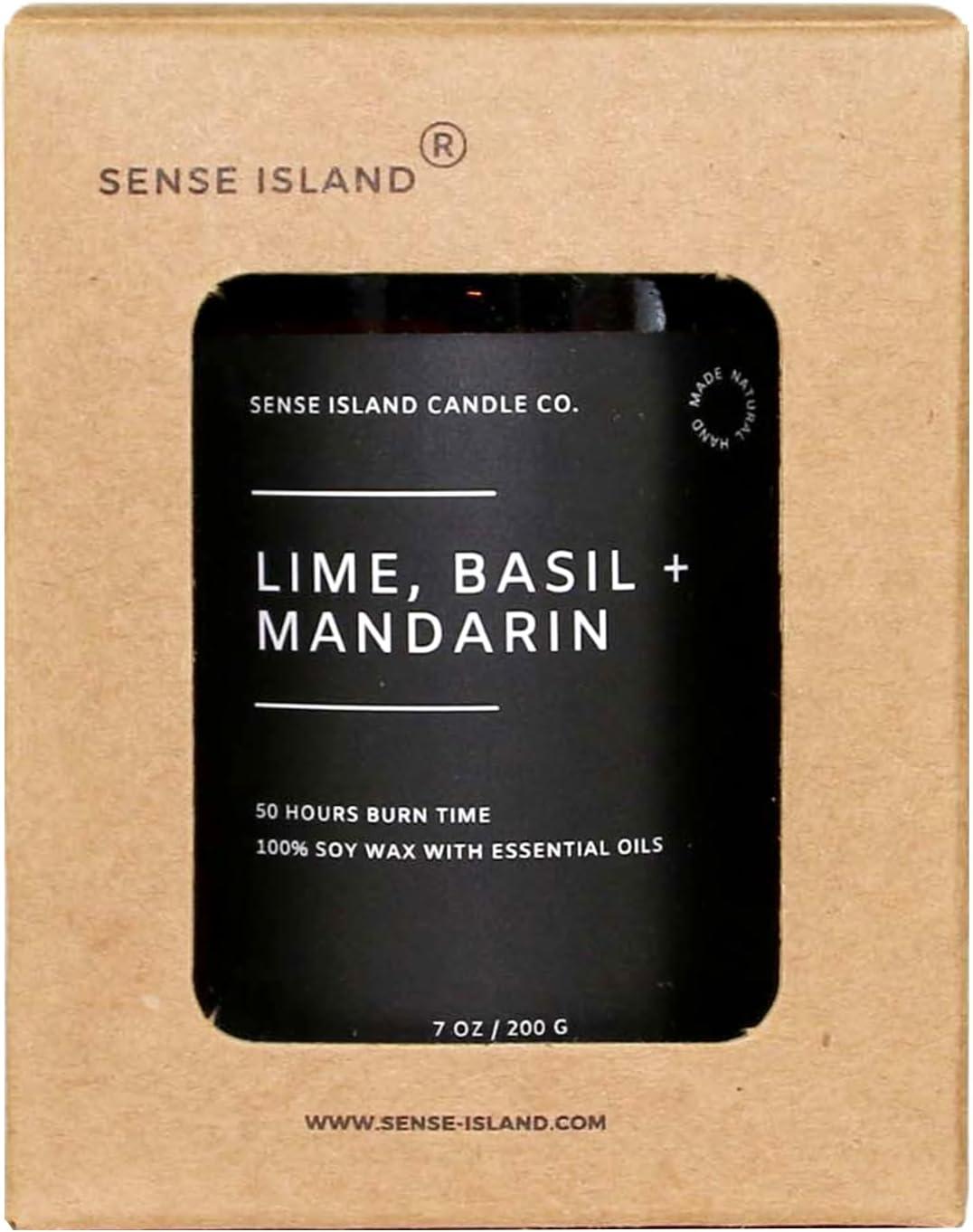Lime Basil Mandarin Scented Black Soy Glass Candle