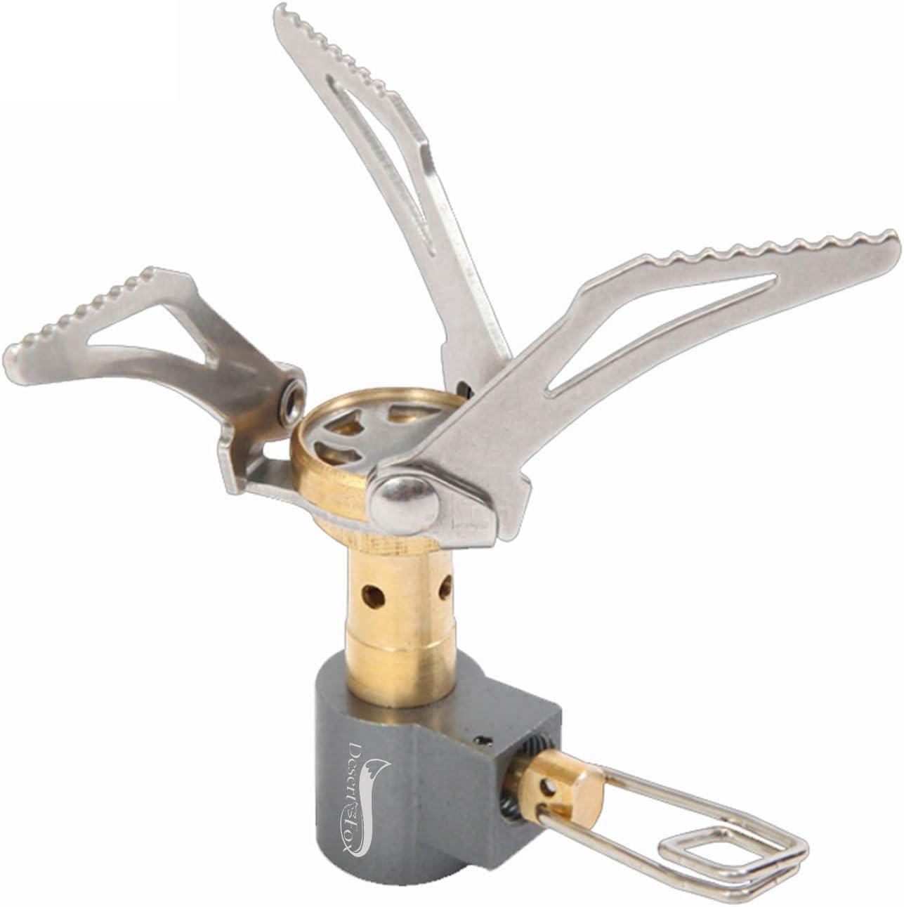 DESERT & FOX Ultralight Mini Camping Stove, 2600W Power Titanium Alloy Automatic Foldable Outdoor Cookware Tool for Picnic, Cookout, Camping, Hiking