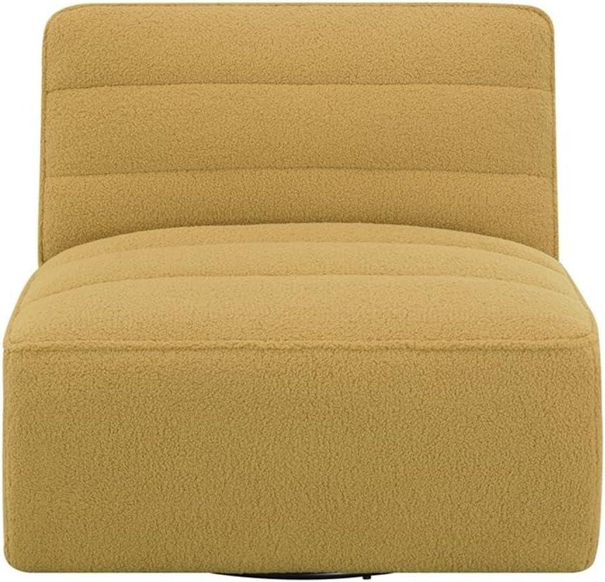 Coaster Modern Faux Leather Upholstered Swivel Chair in Mustard