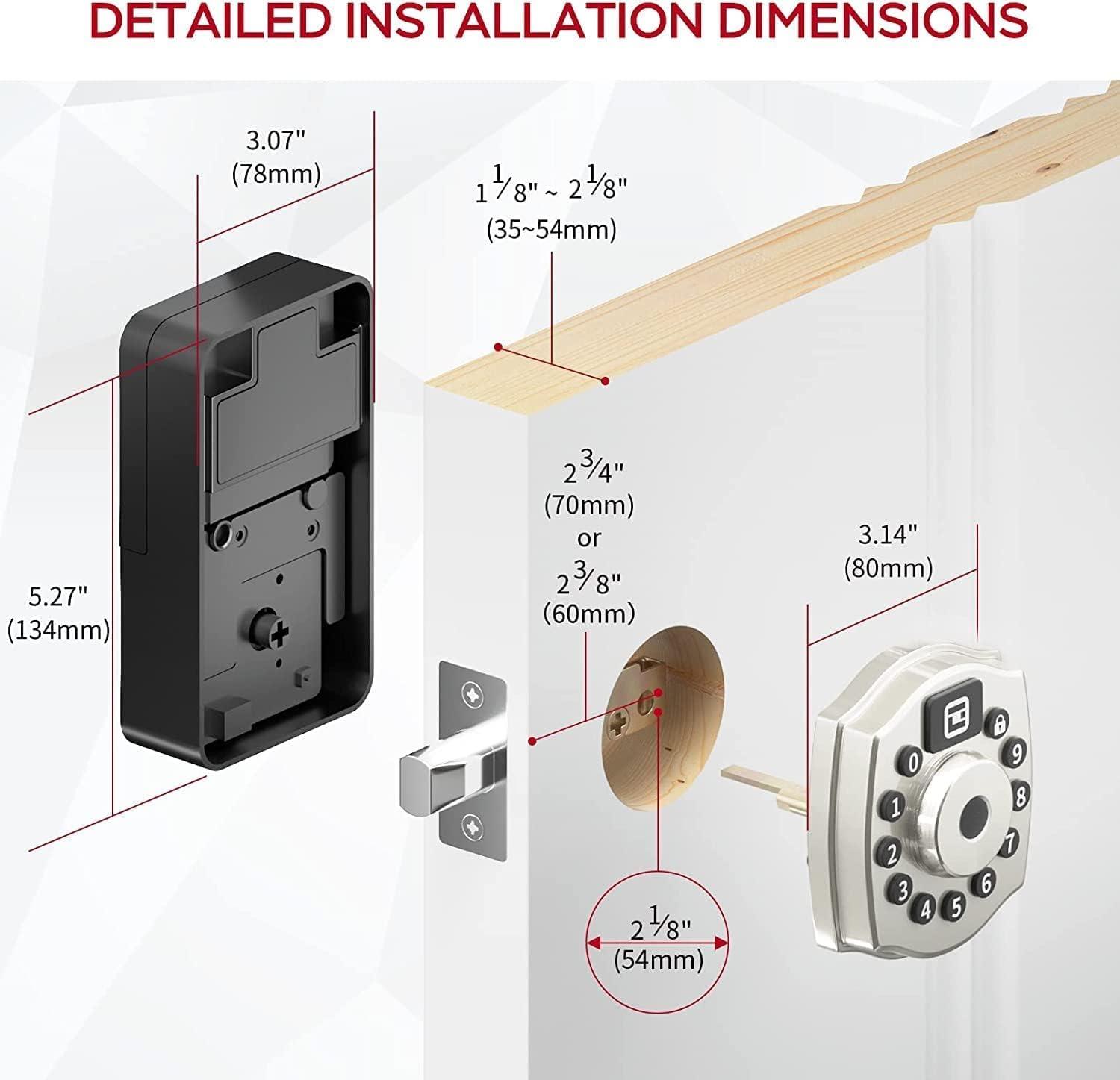 Smart Door Lock, Geek Smart L-F501 Keyless Entry Deadbolt Door Locks with Keypad, Remote Control with APP, IC Card, Mechanical Key,Security with  IP65 Waterproof Auto Lock Smart Lock Front Door