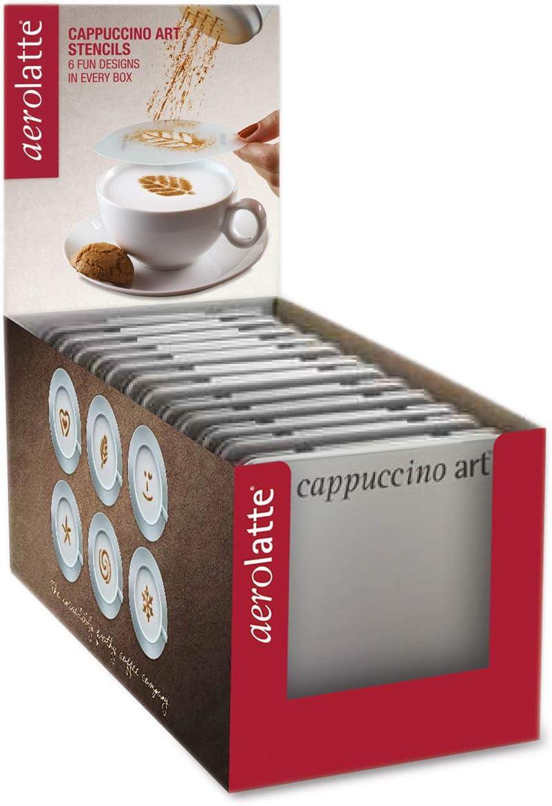 Aerolatte Cappuccino Stencil Set, For Latte Coffee Art, Set of 6 Stencils