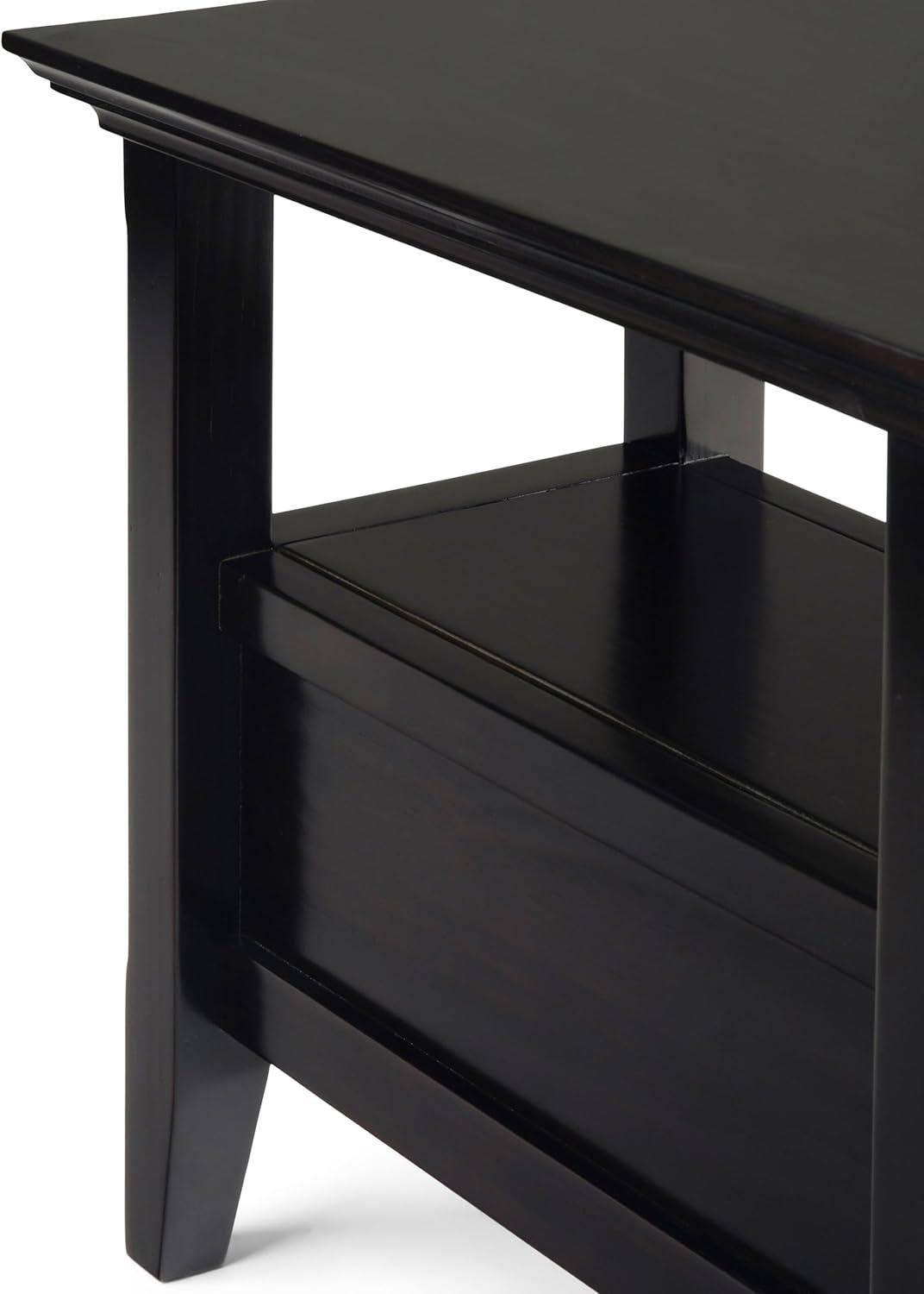 Simpli Home Amherst Side Table in Hickory Brown