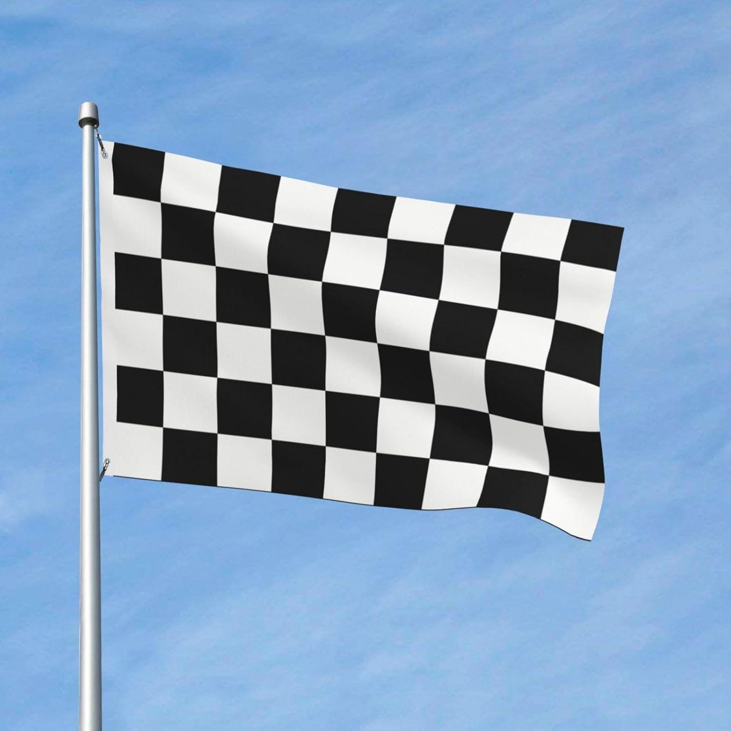 ANLEY 3x5 foot Checkered Flag - Black and White Racing Flags Polyester